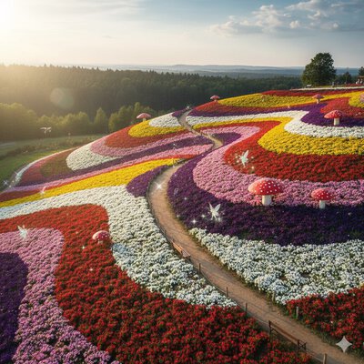 東京ドイツ村のペチュニアとキンギョソウ：初夏を彩る絶景花畑